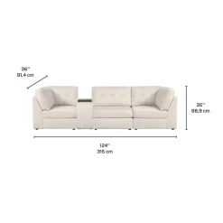 Modular Sofa with Console - 4 pcs