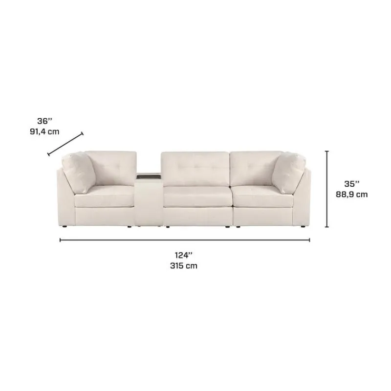 Modular Sofa with Console - 4 pcs