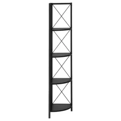 Monarch Bookcase - 4 tier corner etagere - metal frame x-design - 60