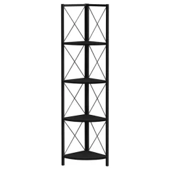 Monarch Bookcase - 4 tier corner etagere - metal frame x-design - 60