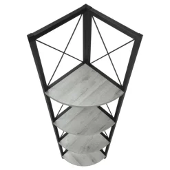 Monarch Bookcase - 4 tier corner etagere - metal frame x-design - 60