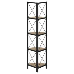 Monarch Bookcase - 4 tier corner etagere - metal frame x-design - 60