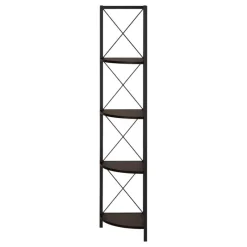 Monarch Bookcase - 4 tier corner etagere - metal frame x-design - 60