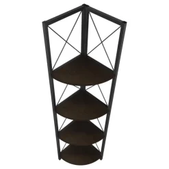 Monarch Bookcase - 4 tier corner etagere - metal frame x-design - 60