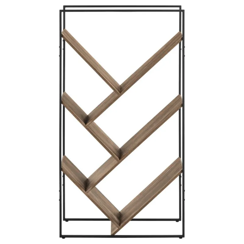 Monarch Bookcase / etagere - 5 slanted open shelves - 60"h - reclaimed wood-loo -