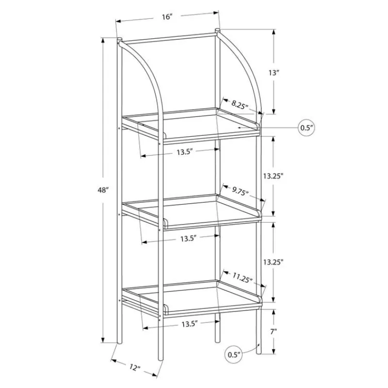 Monarch Bookcase - 48"h / / black metal -