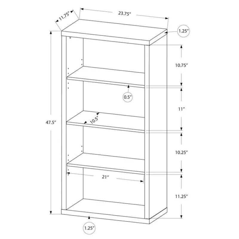 Monarch Bookcase - 48"h / with adjustable shelves -