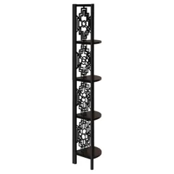 Monarch Bookcase - 62"h / / black metal corner etagere -