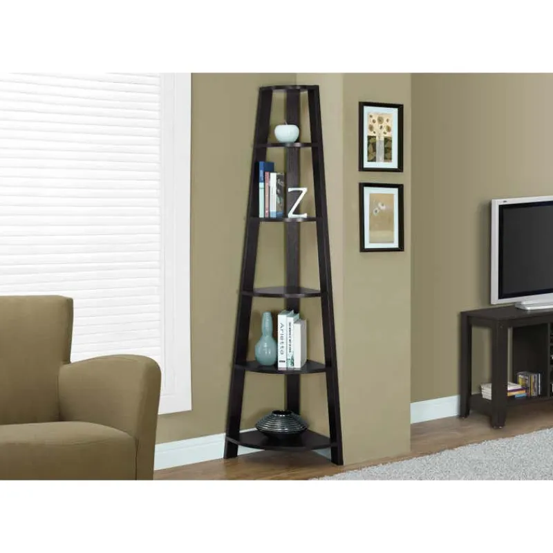 Monarch Bookcase - 72"h / corner accent etagere -