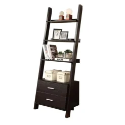 Monarch Bookcase - 69"h / ladder w/ 2 storage drawers -
