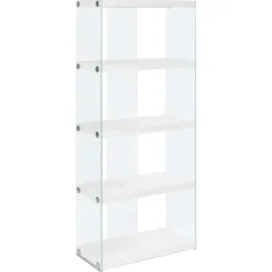 Monarch Bookcase - 60"h / glossy with tempered glass -