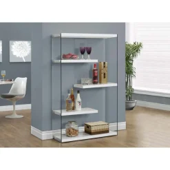 Monarch Bookcase - 60"h / glossy with tempered glass -