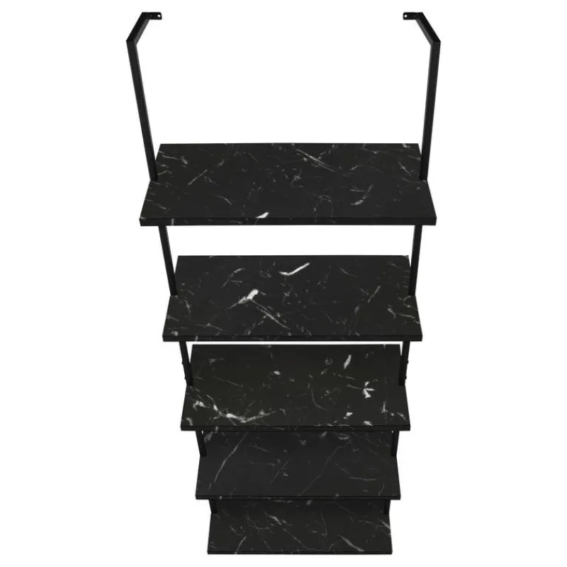 Monarch Bookcase - 72"h ladder marble / metal -