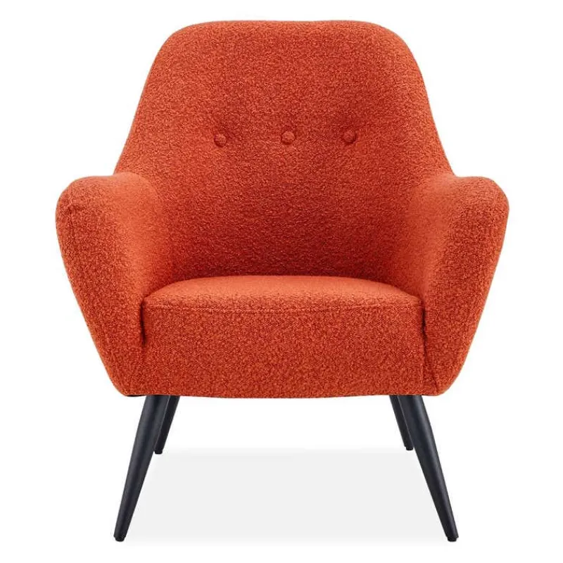 Bouclé Fabric Accent Chair -