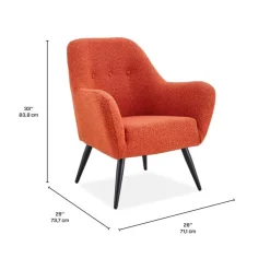 Bouclé Fabric Accent Chair -
