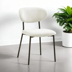 Bouclé Fabric Chairs (Set of 2) -