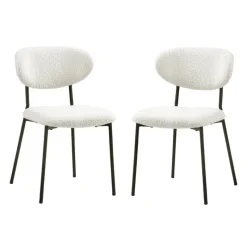 Bouclé Fabric Chairs (Set of 2) -