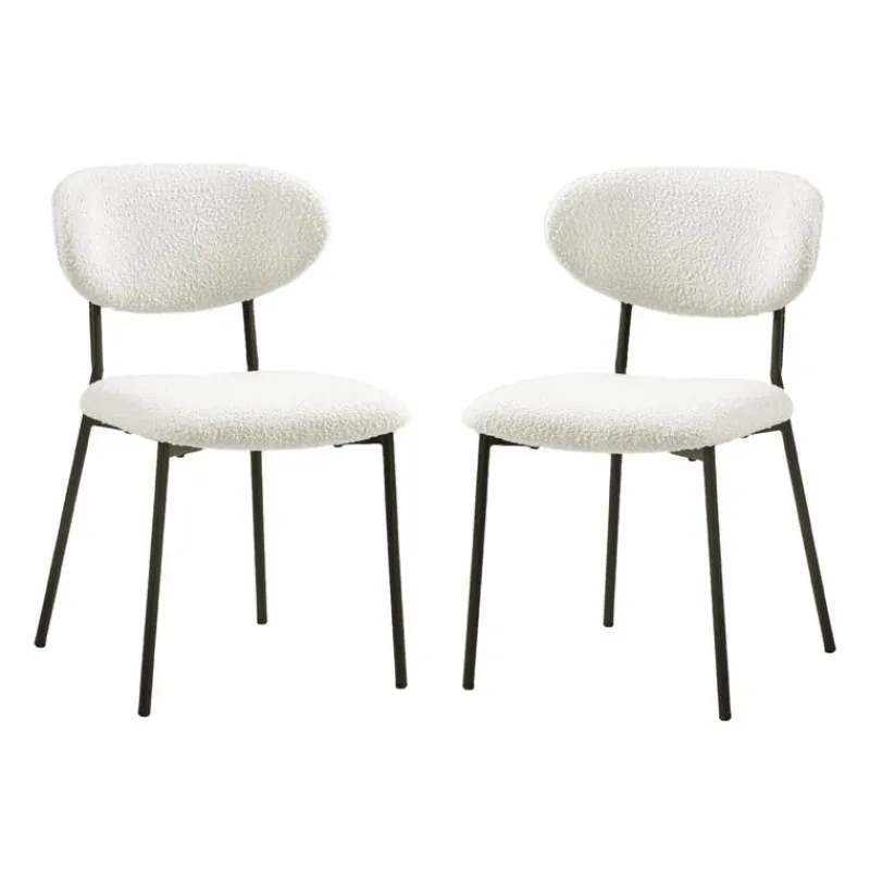 Bouclé Fabric Chairs (Set of 2) -