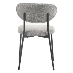 Bouclé Fabric Chairs (Set of 2) - Grey
