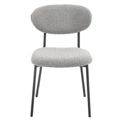Bouclé Fabric Chairs (Set of 2) - Grey