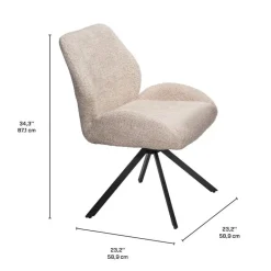 Bouclé Fabric Chairs with Low Arms (Set of 2) -