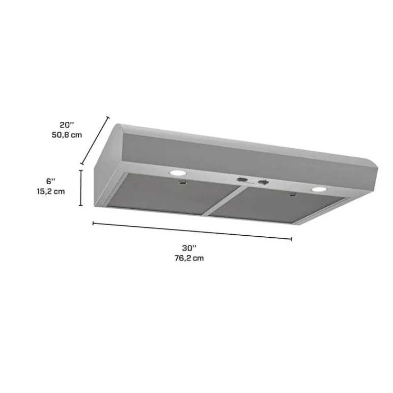 Broan Range Hood Standard 30" , 350 CFM - MTR1303SS