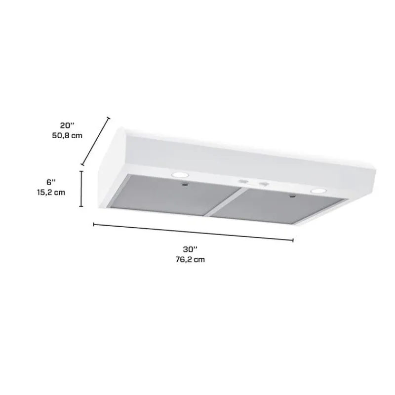 Broan Range Hood Standard 30" , 350 CFM - MTR1303WW