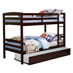 Brown Bunk Bed with Trundle Bed - 39"/39"