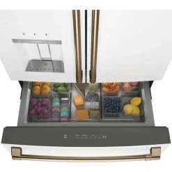 GE Café CAFE 27.8 Cu Ft 36 In Refrigerator Bottom Freezer, French door - CVE28DP4NW2