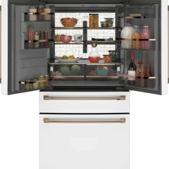 GE Café CAFE 27.8 Cu Ft 36 In Refrigerator Bottom Freezer, French door - CVE28DP4NW2