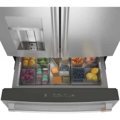 GE Café CAFE 27.8 Cu Ft 36 In Refrigerator Bottom Freezer, French door - CVE28DP2NS1