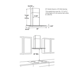 GE Café CAFE Hood Wall Mount 30