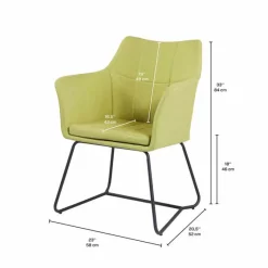 Chair with Metal Base - Lime