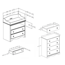 Meubles South Shore Changing Table And 4-Drawer Chest Set - South Shore
