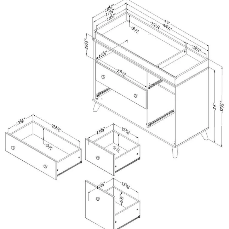 Meubles South Shore Changing Table With Drawers - South Shore