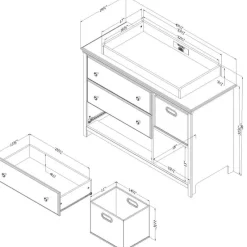 Meubles South Shore Changing Table with Removable Rim, Drawers and Open Storage - South Shore