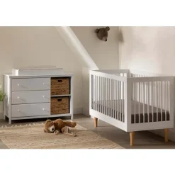 Meubles South Shore Changing Table with Removable Rim, Drawers and Open Storage - South Shore