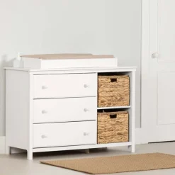 Meubles South Shore Changing Table with Removable Rim, Drawers and Open Storage - South Shore