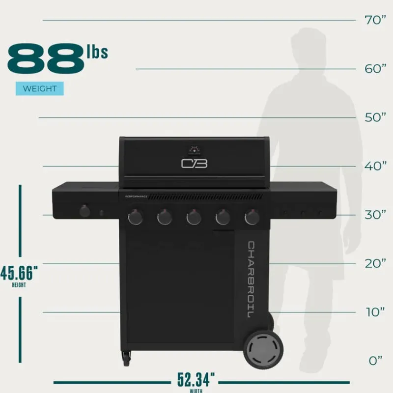 CHARBROIL Propane Gas Grill with 5 Burners - 47 000 BTU
