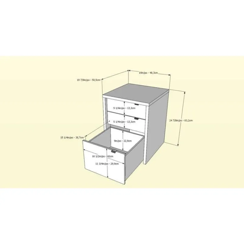 Nexera Chrono Filing Cabinet, 3-Drawer, -
