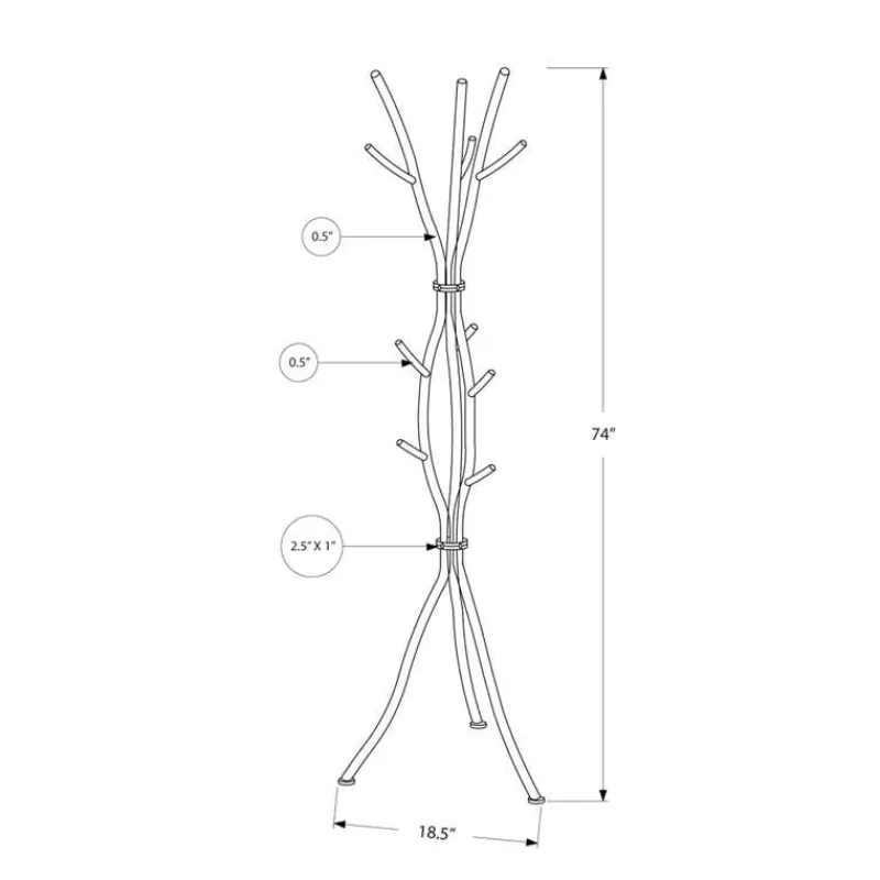Monarch Coat rack - 74"h / hammered metal