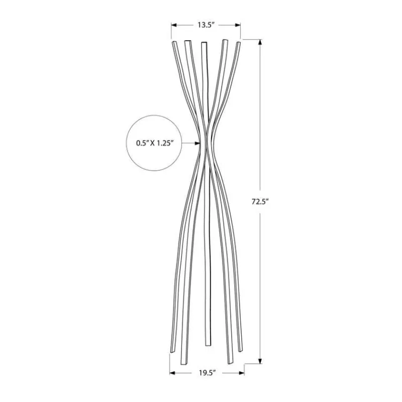 Monarch Coat rack - 72"h / satin metal contemporary style