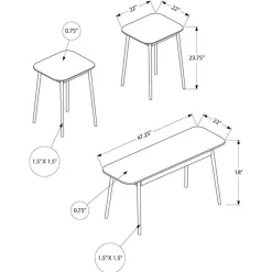 Monarch Coffee Table Set - 3pcs -