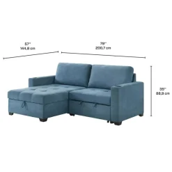 Compact Reversible Loveseat Bed with Storage -