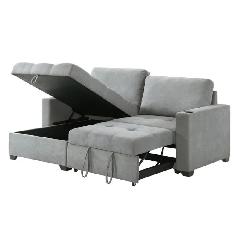 Compact Reversible Loveseat Bed with Storage -