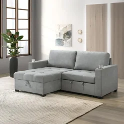 Compact Reversible Loveseat Bed with Storage -