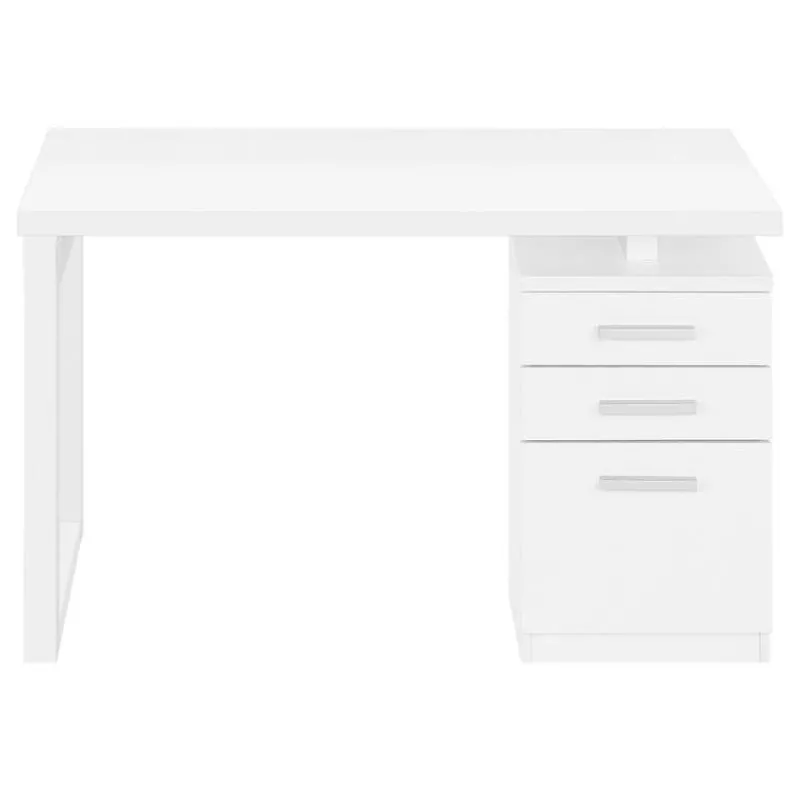 Monarch Computer desk - 3 drawers / wooden leg rectangular / left or right setup / fl -