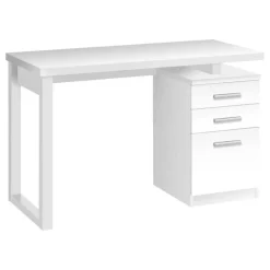 Monarch Computer desk - 3 drawers / wooden leg rectangular / left or right setup / fl -