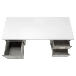 Monarch Computer desk - 3 storage drawers / reversible / floating desktop - 60"l - wh -