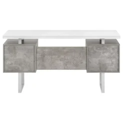 Monarch Computer desk - 3 storage drawers / reversible / floating desktop - 60"l - wh -